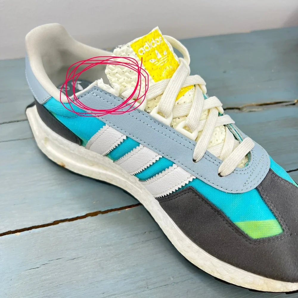 Adidas Retropy E5 Mens 9.5 Pulse Blue Grey White Boost Sneakers check details!!!